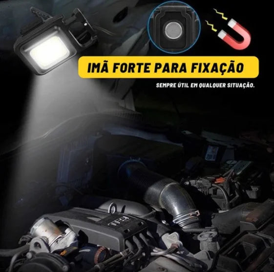Mini Lanterna Portátil LED Recarregável USB com 3 Modos de Luz - Chaveiro, Abridor de Garrafas e Emergência