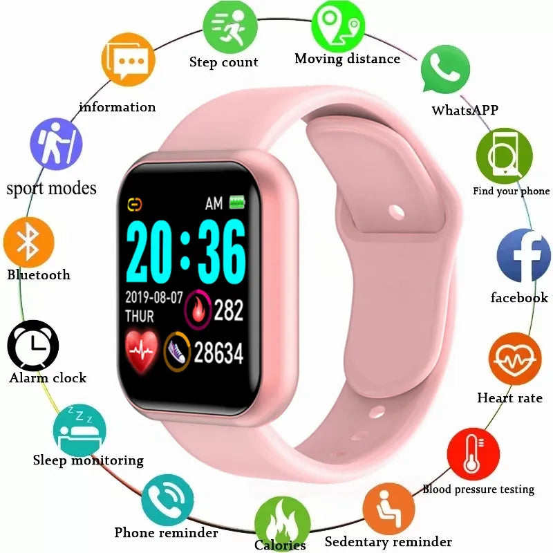 Relógio Inteligente Multifuncional Y68 D20 - Monitor de Saúde e Fitness com Conexão Bluetooth