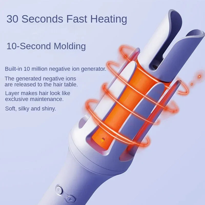 Modelador de Cabelo Automático - Curling Ferro com Aquecimento Rápido e Tecnologia de Íons Negativos